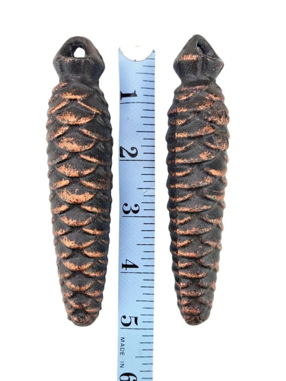 Vintage Cast Iron Pinecone Weights German Cuckoo Clock 275 BU 5 Inch Set Of 2 - Picture 5 of 7